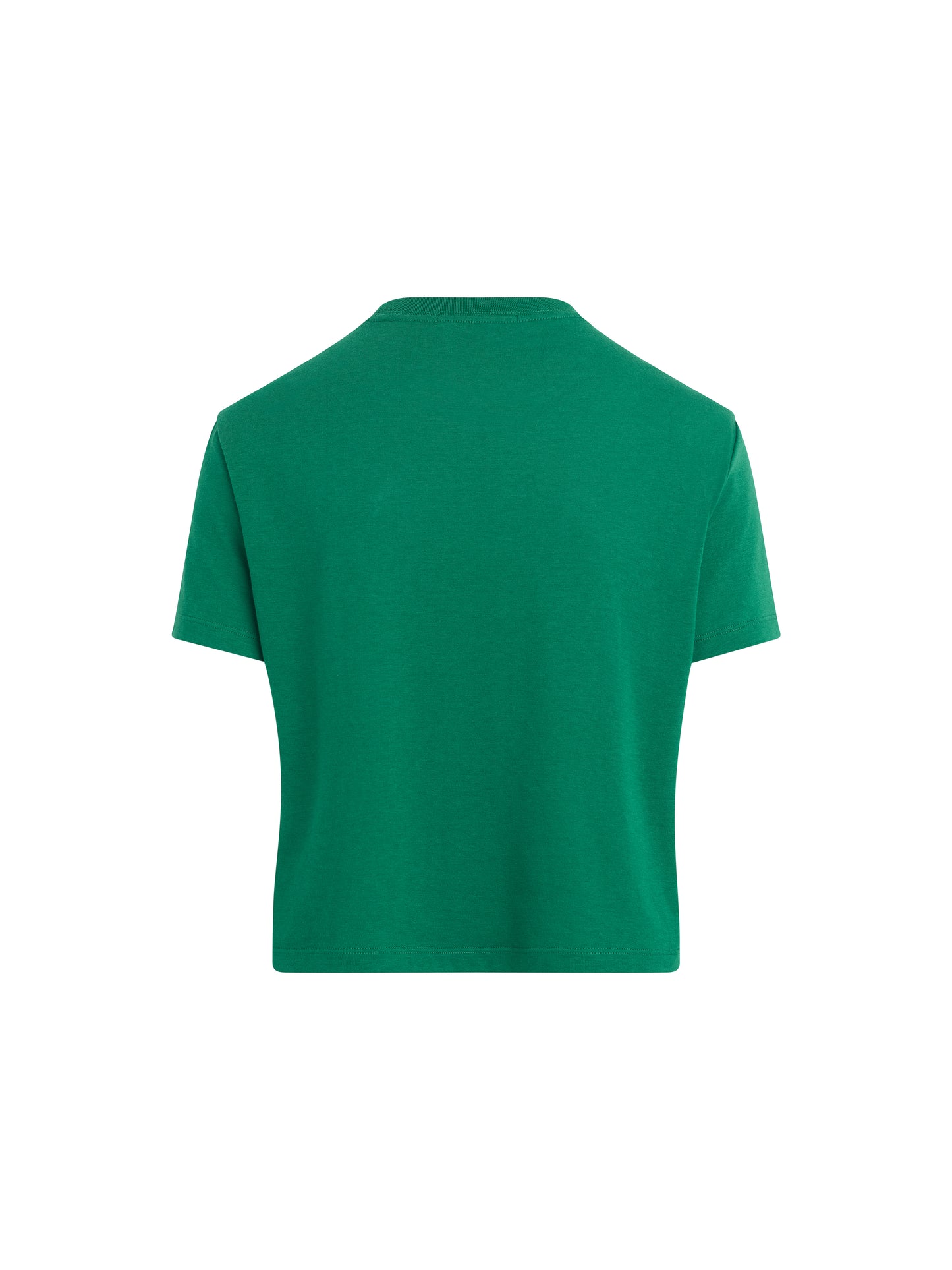 The Cropped Collegiate Tee in Emerald