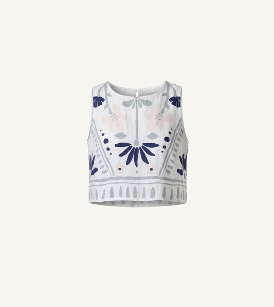 Venetia Top in Liliana Blue Surf