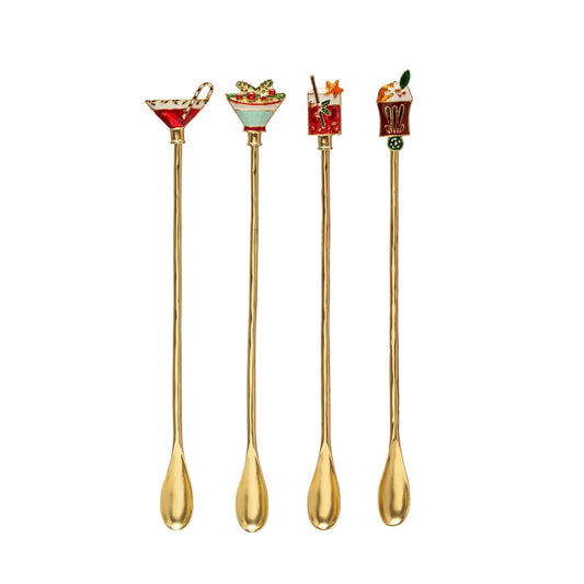 Assorted Enameled Beverage Cocktail Spoons