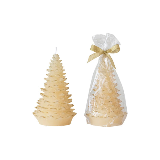Unscented Tree Shaped Candle - Medium Eggnog